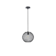 Imagine Lampa suspendată metalică cu un singur corp 1XE27 Max 15W Ø350X1360mm neagră Arte Illumina Mesh