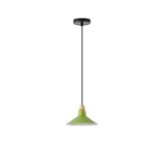 Imagine Lampa suspendată metal-lemn cu un singur corp 1XE27 max 15W Ø180X1140mm verde-lemn Arte Illumina Chroma