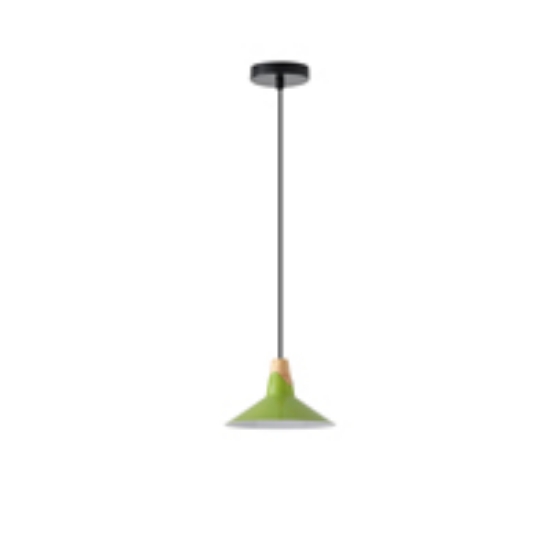 Imagine Lampa suspendată metal-lemn cu un singur corp 1XE27 max 15W Ø180X1140mm verde-lemn Arte Illumina Chroma