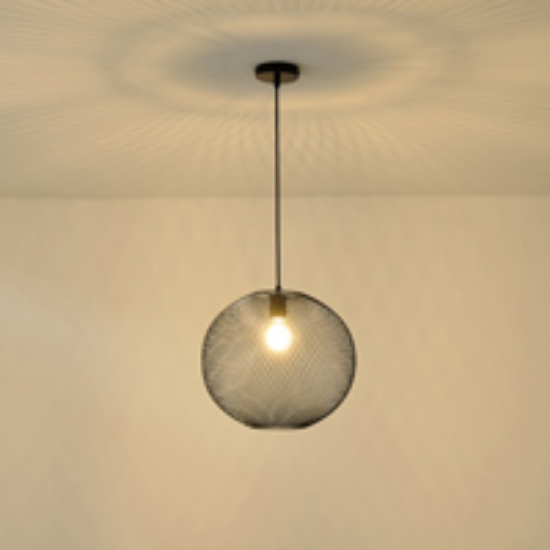Imagine Lumină suspendată metalică cu un singur corp 1xE27 Max 15W 250X1280mm neagră Arte Illumina Mesh