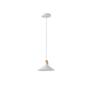 Imagine Lumină suspendată metal-lemn cu un singur bec 1XE27 max 15W Ø180X1140mm alb-lemn Arte Illumina Chroma