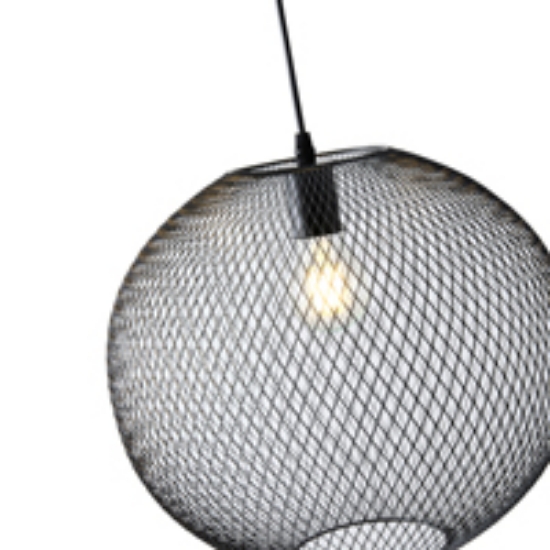 Imagine Lumină suspendată metalică cu un singur corp 1xE27 Max 15W 250X1280mm neagră Arte Illumina Mesh