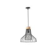 Imagine Lampa suspendată metalică cu un singur corp 1XE27 Max 15W Ø360X1380mm neagră Arte Illumina Tassel