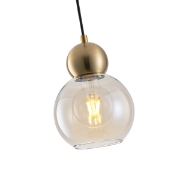 Imagine Lumină suspendată metal-sticlă cu un singur corp 1XE27 max 15W Ø150X1240mm negru Arte Illumina Aurelia