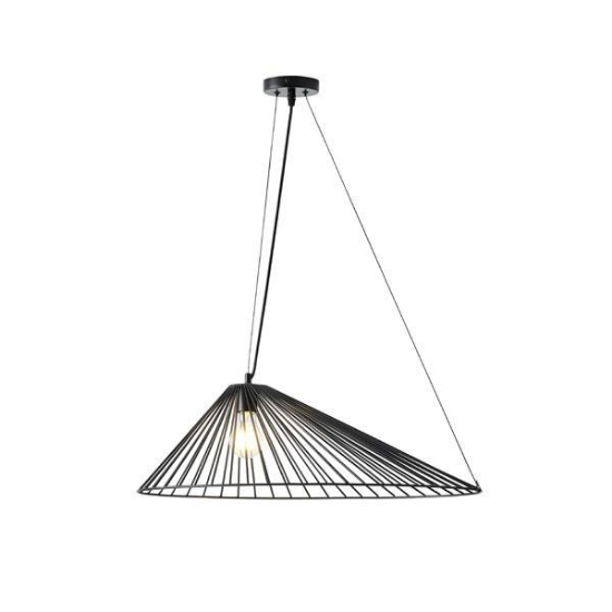Imagine Lumină suspendată metalică cu un singur corp 1xE27 max 15W 600x1300mm neagră Arte Illumina RAY
