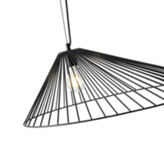 Imagine Lumină suspendată metalică cu un singur corp 1xE27 max 15W 600x1300mm neagră Arte Illumina RAY