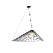 Imagine Lampa suspendată metalică cu un singur corp 1XE27 Max 15W Ø800X1360mm Neagră Arte Illumina RAY