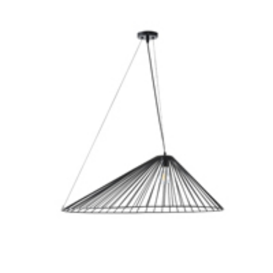 Imagine Lampa suspendată metalică cu un singur corp 1XE27 Max 15W Ø800X1360mm Neagră Arte Illumina RAY
