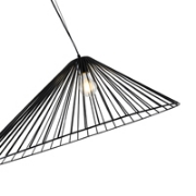 Imagine Lampa suspendată metalică cu un singur corp 1XE27 Max 15W Ø800X1360mm Neagră Arte Illumina RAY