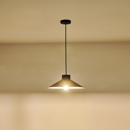 Imagine Lampa suspendată metalică cu un singur corp 1xE27 max 15W Ȧ360x1150mm crem lucios verde fumuriu Arte Illumina Neli