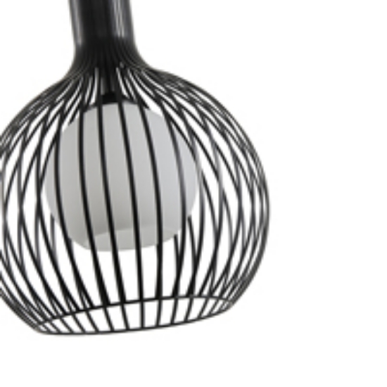 Imagine Lustră metalică suspendată 1xE27 Max 15W Ø340x1520mm Alb-Negru Arte Illumina Airy