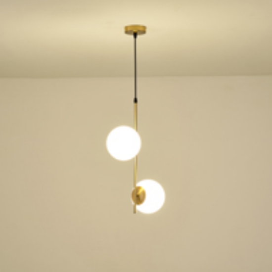 Imagine Lumină suspendată metal-sticlă 2 lumini 2x27 max 15W 320x150x1550mm alb-bronz Arte Illumina Orba