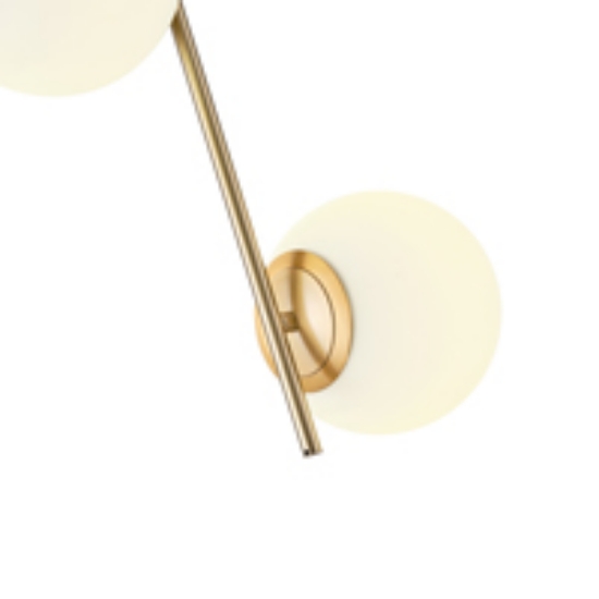 Imagine Lumină suspendată metal-sticlă 2 lumini 2x27 max 15W 320x150x1550mm alb-bronz Arte Illumina Orba