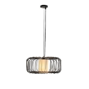Imagine Lumină suspendată metalică single light 1XE27 max 15W Ø450X1520mm neagră Arte Illumina Airy