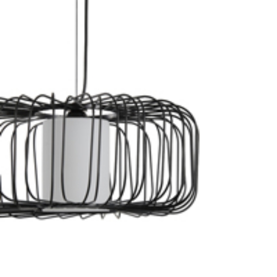 Imagine Lumină suspendată metalică single light 1XE27 max 15W Ø450X1520mm neagră Arte Illumina Airy
