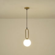 Imagine Lumină suspendată metal-sticlă cu un singur corp 1XE27 max 15W 150X150X1570mm alb-bronz Arte Illumina Orba
