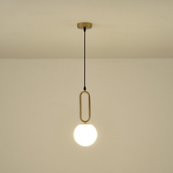 Imagine Lumină suspendată metal-sticlă cu un singur corp 1XE27 max 15W 150X150X1570mm alb-bronz Arte Illumina Orba