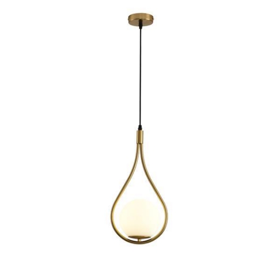 Imagine Lumină suspendată metal-sticlă cu un singur corp 1XE27 max 15W 210X150X1490mm alb-bronz Arte Illumina Orba