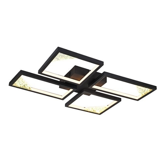Imagine Lumină de tavan din aluminiu LED 36W 1400Lm 3000K 448X578mm neagră Arte Illumina Square
