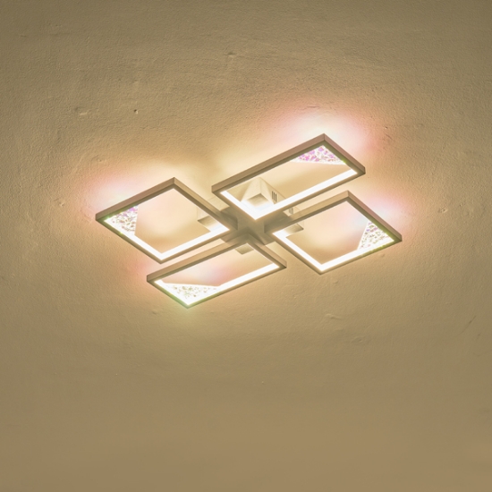 Imagine Lumină de tavan din aluminiu LED 36W 1400Lm 3000K 448X578mm neagră Arte Illumina Square