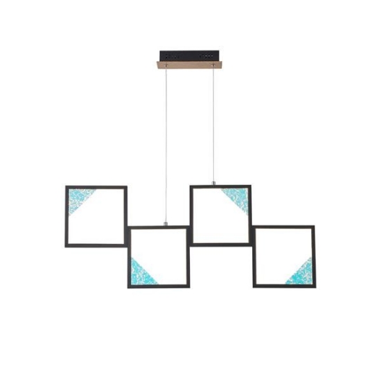 Imagine Lumină suspendată din aluminiu LED 36W 1400Lm 3000K 820X340mm neagră Arte Illumina Square