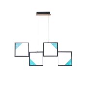 Imagine Lumină suspendată din aluminiu LED 36W 1400Lm 3000K 820X340mm neagră Arte Illumina Square