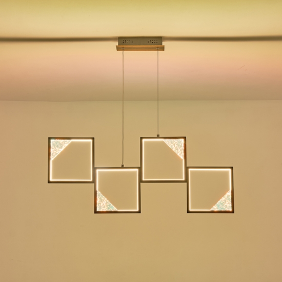 Imagine Lumină suspendată din aluminiu LED 36W 1400Lm 3000K 820X340mm neagră Arte Illumina Square