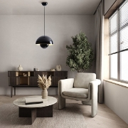 Imagine Lumină suspendată metalică cu un singur corp 1xE27 max 15W Ø300x1290mm neagră Arte Illumina Jarden