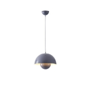 Imagine Lumină suspendată metalică cu un singur corp 1xE27 max 15W Ø300x1290mm gri Arte Illumina Jarden