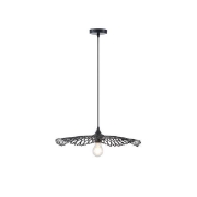 Imagine Lampa suspendată Bamboo Single Light 1xE27 Max 15W Ø475x1160mm Neagră Arte Illumina Crossline