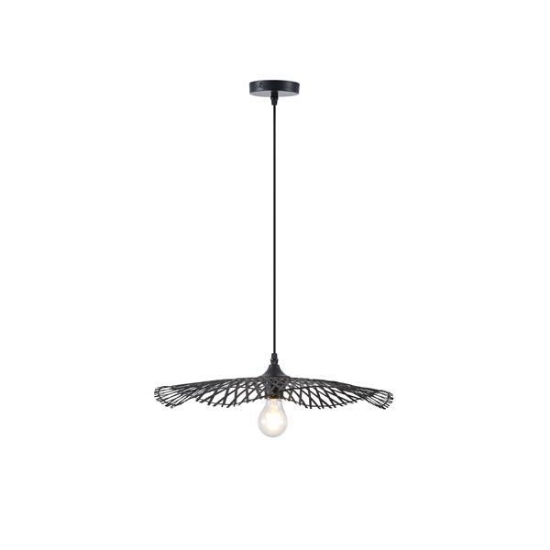Imagine Lampa suspendată Bamboo Single Light 1xE27 Max 15W Ø475x1160mm Neagră Arte Illumina Crossline