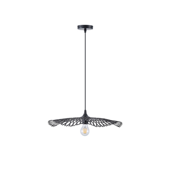 Imagine Lampa suspendată Bamboo Single Light 1xE27 Max 15W Ø475x1160mm Neagră Arte Illumina Crossline