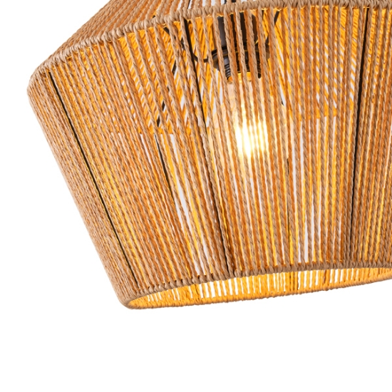 Imagine Lampa suspendată RATTAN SINGLE LIGHT 1XE27 MAX 15W 410X1320mm Culoare maro Arte Illumina VENTO
