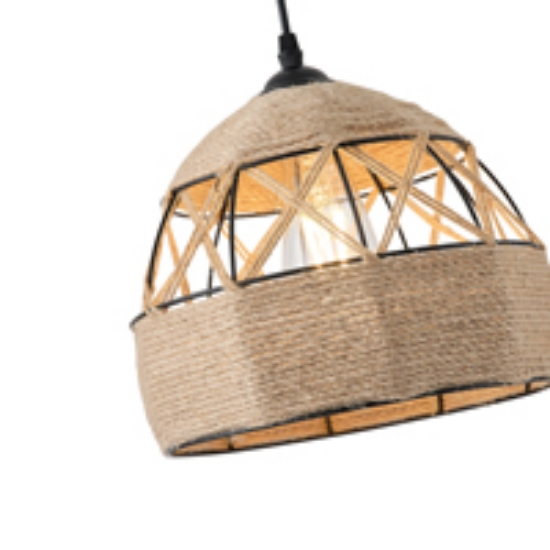 Imagine Lampa suspendată rope-metal unică HELIOS 15W 250X1290mm negru-khaki