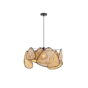 Imagine Lampa suspendată RATTAN SINGLE LIGHT 1XE27 MAX 15W Ø575X1350mm Culoare maro-negru ARTE ILLUMINA KAI