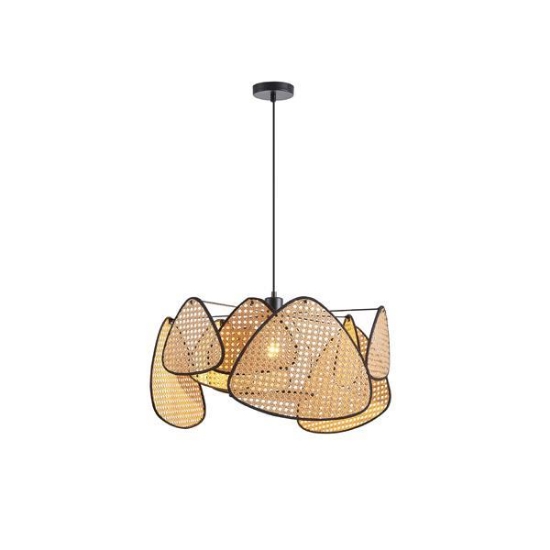 Imagine Lampa suspendată RATTAN SINGLE LIGHT 1XE27 MAX 15W Ø575X1350mm Culoare maro-negru ARTE ILLUMINA KAI