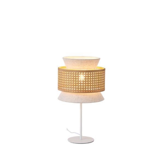 Imagine Pendul metal-țesătură 1XE27 Max 15W Ø260X460mm crem-alb Arte Illumina Isla
