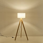 Imagine Lampă de podea din lemn 1XE27 Max 15W Ø450X1450mm Alb Arte Illumina Madera