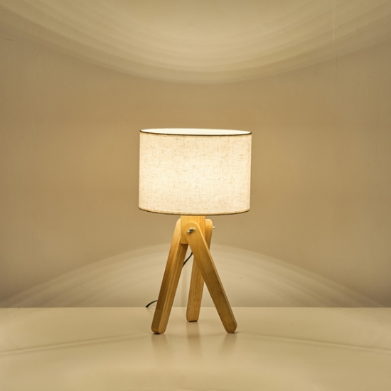 Imagine Lampă de birou din lemn 1XE27 Max 15W Ø280X500mm Alb Arte Illumina Madera