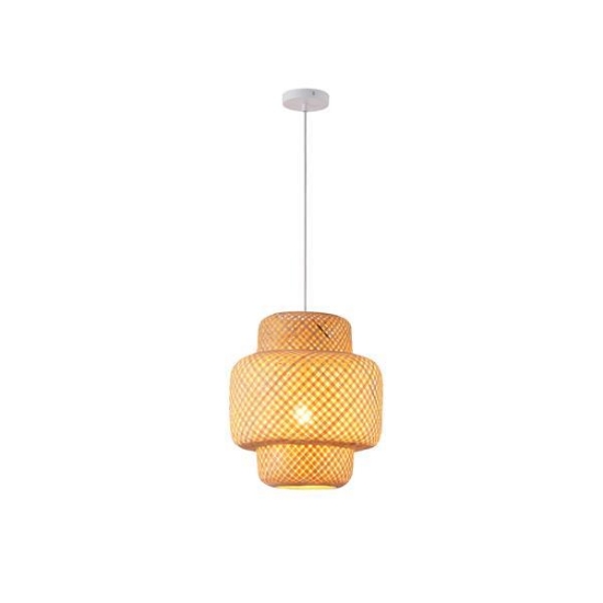 Imagine Lampa suspendată din bambus cu un singur punct de lumină 1XE27 Max 15W Ø310X1480mm crem Arte Illumina Aura