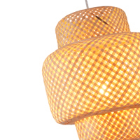 Imagine Lampa suspendată din bambus cu un singur punct de lumină 1XE27 Max 15W Ø310X1480mm crem Arte Illumina Aura