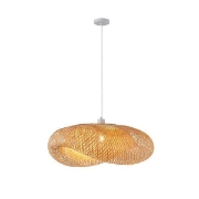 Imagine Lampa suspendată din bambus cu un singur corp de iluminat 1XE27 Max 15W Ø760X1470mm crem Arte Illumina Lagoon