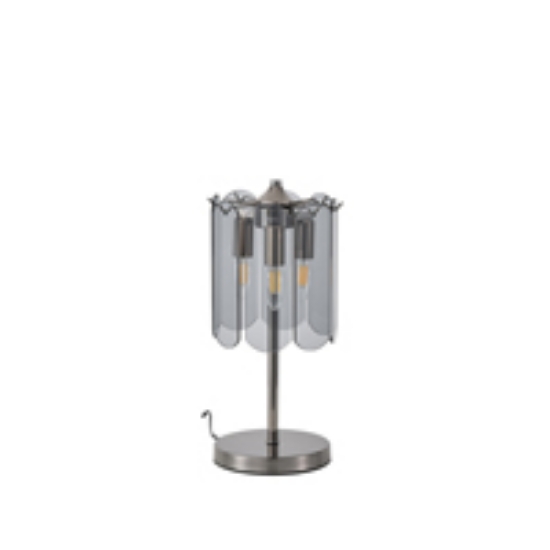 Imagine Lampă de birou metal-sticlă 3XE14 Max 8W Ø200X430mm Negru Arte Illumina Mira