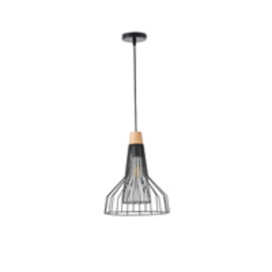 Imagine Lampa suspendată metalică cu un singur corp 1XE27 max 15W 260X1240mm neagră Arte Illumina Tassel