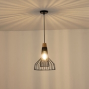 Imagine Lampa suspendată metalică cu un singur corp 1XE27 max 15W 260X1240mm neagră Arte Illumina Tassel