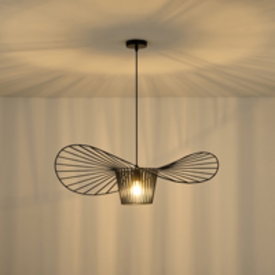 Imagine Lampa suspendată metalică cu un singur corp 1xE27 max 15W Ø800x1270mm neagră Arte Illumina CAP