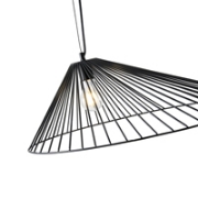Imagine Lumină suspendată metalică cu un singur corp 1xE27 Max 15W Ø600x1300mm neagră Arte Illumina RAY