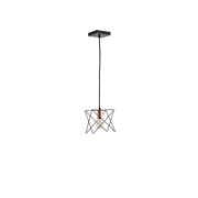 Imagine Lumină suspendată metalică cu un singur corp 1xE27 Max 15W 175x1240mm neagră Arte Illumina Brawck