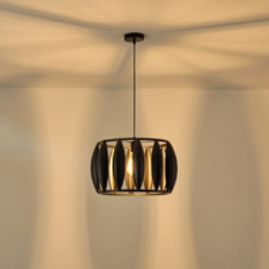 Imagine Lumină suspendată metalică cu un singur corp 1xE27 Max 15W 425x1300mm neagră Arte Illumina Crown