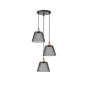 Imagine Lustră metalică 3 lumini 3XE27 max 15W Ø370X1260mm rozetă neagră Arte Illumina NET